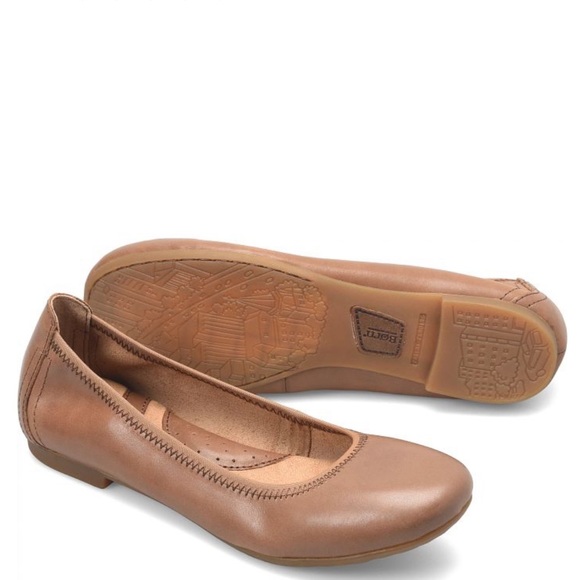 Born Julianna Mid Brown Leather Ballet Slides - Picture 15 of 16